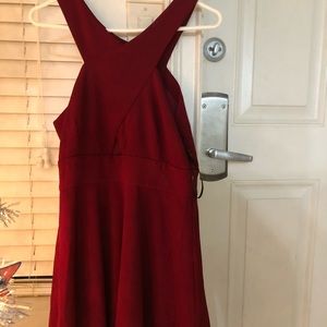 wine red dress !